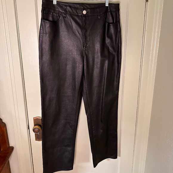 INC Black Faux Leather Pants, size 14; never worn - Picture 1 of 5